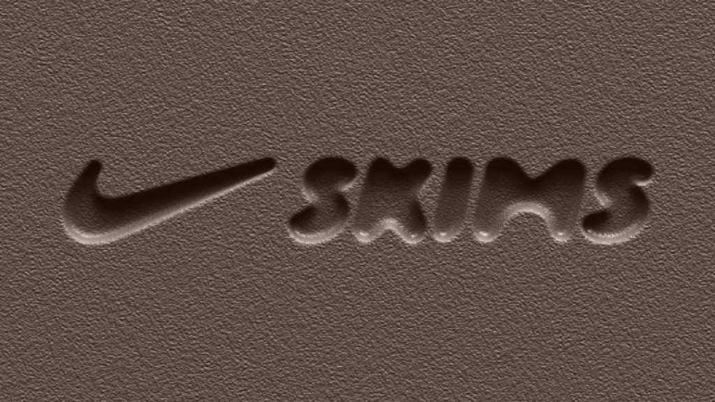 Nike x Skims collaboration logo embossed on material